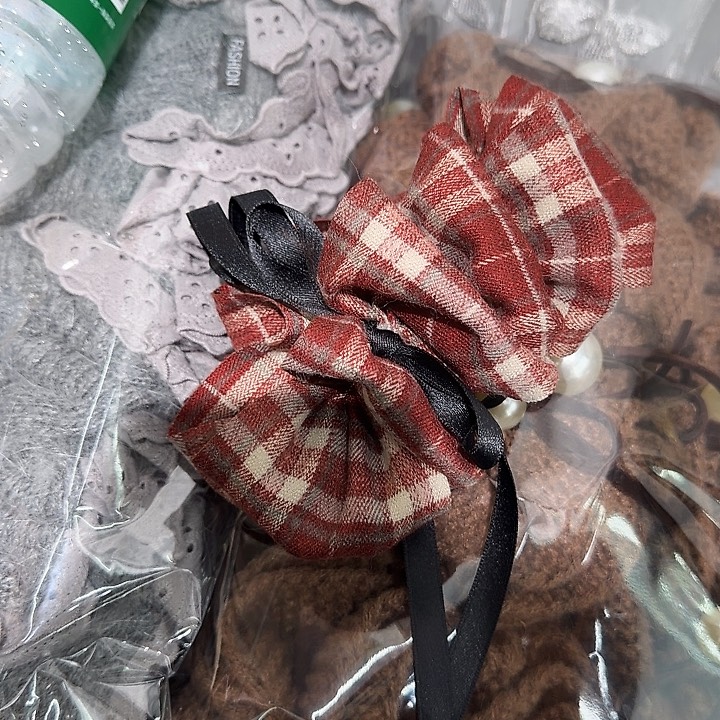 布艺非金属红色格子-10
