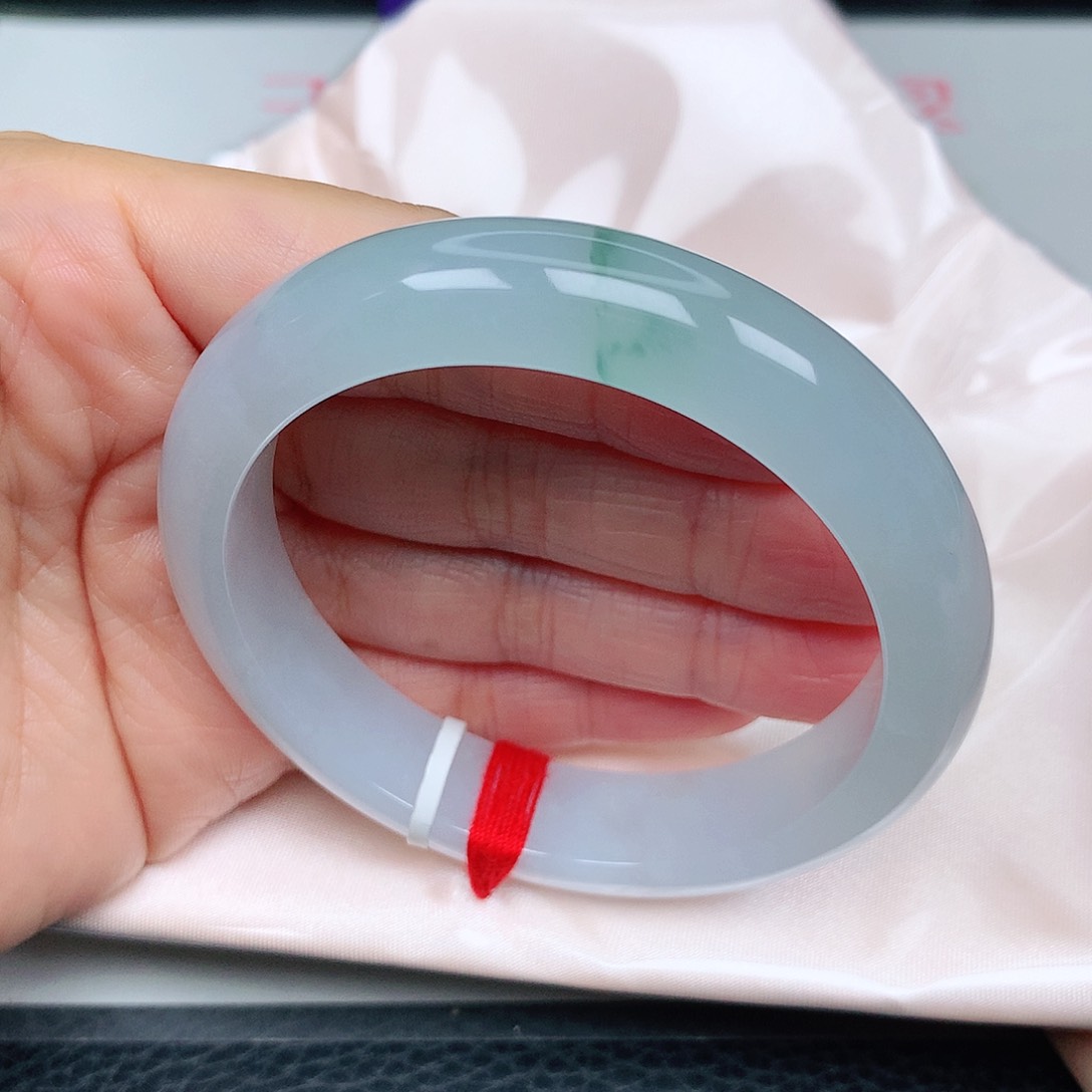 未镶嵌手镯翡翠冰胶飘花新品9