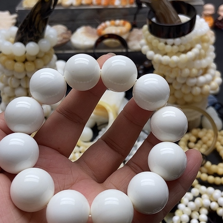 贝壳手串/手链贝雅轩工艺品全白通货2.0单圈