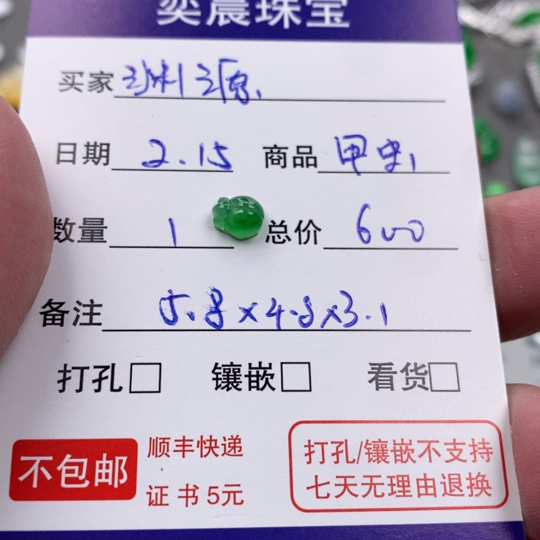 翡翠颈饰未镶嵌渊*甲虫