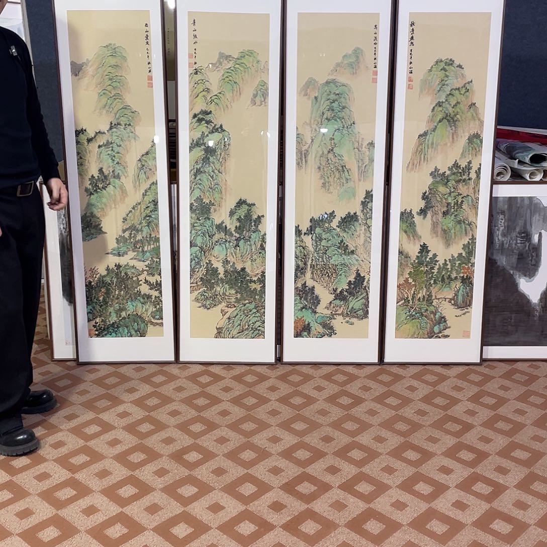 国画手绘画作品带框