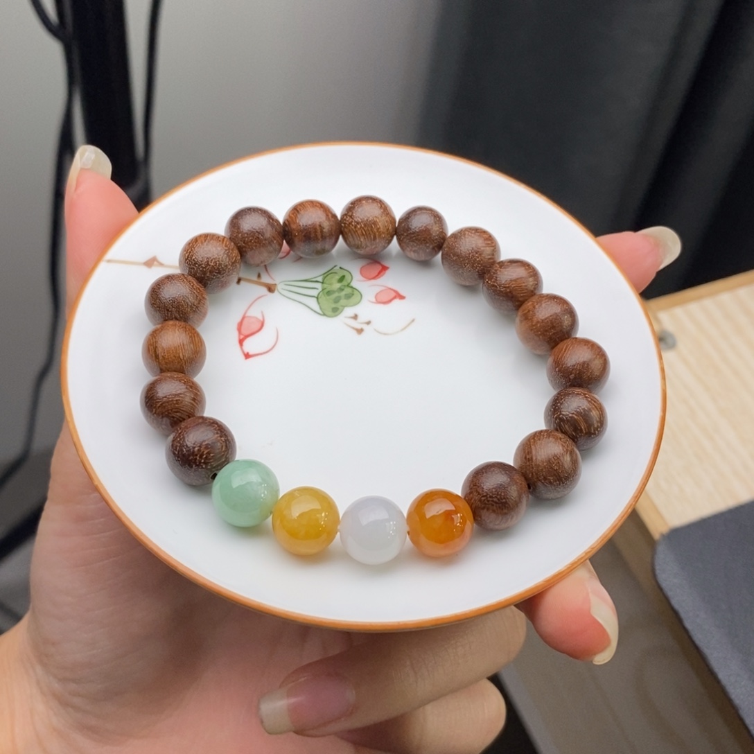 翡翠未镶嵌手链翡翠y554 卡9.8