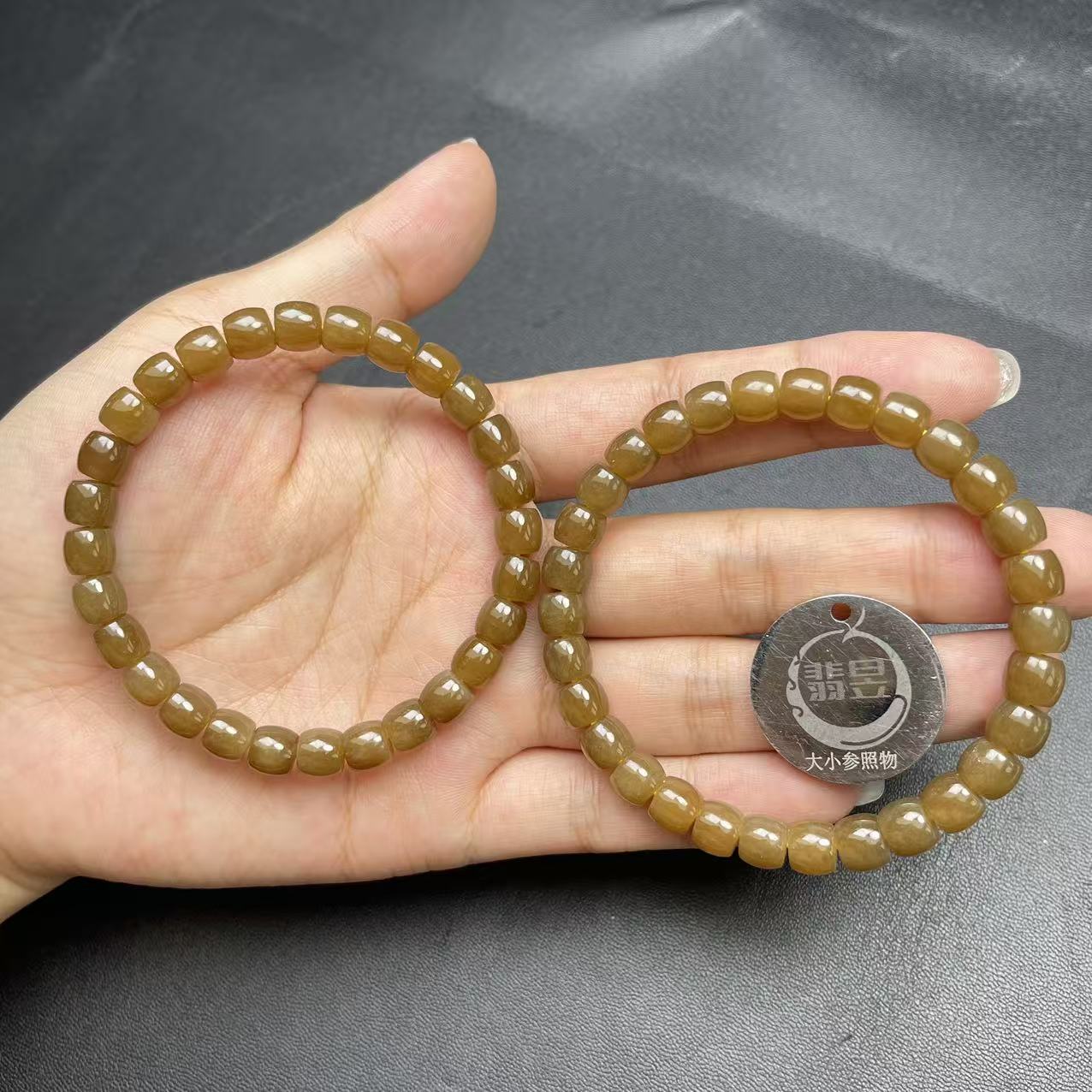 翡昱-N3-50525-和田玉手串/卡5+/约28颗//-多样性发其一