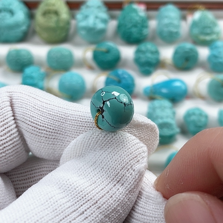 绿松石车挂未镶嵌直径12.8