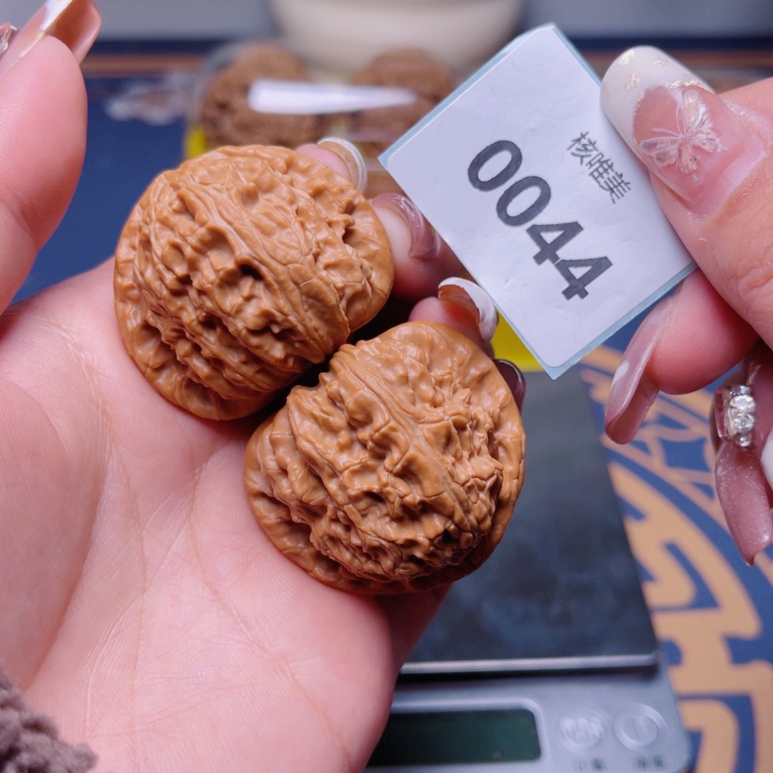 文玩核桃把件白狮子41～ 0044