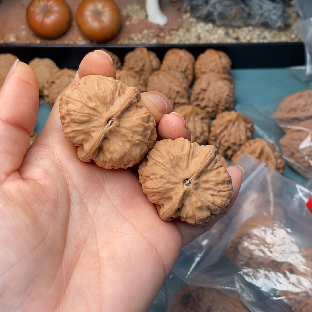 吊坠文玩核桃红方印37