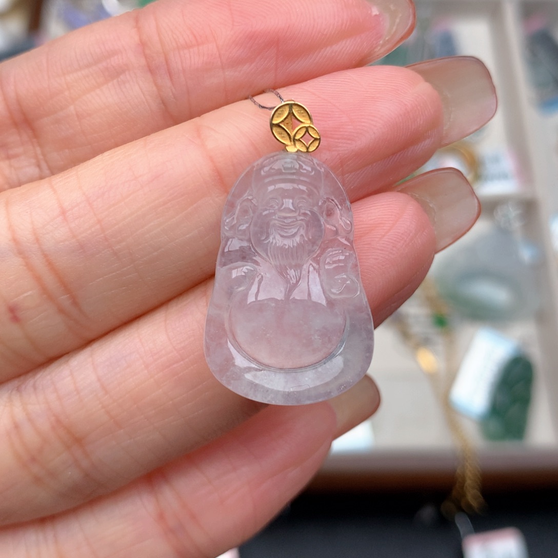 颈饰18K金镶嵌翡翠