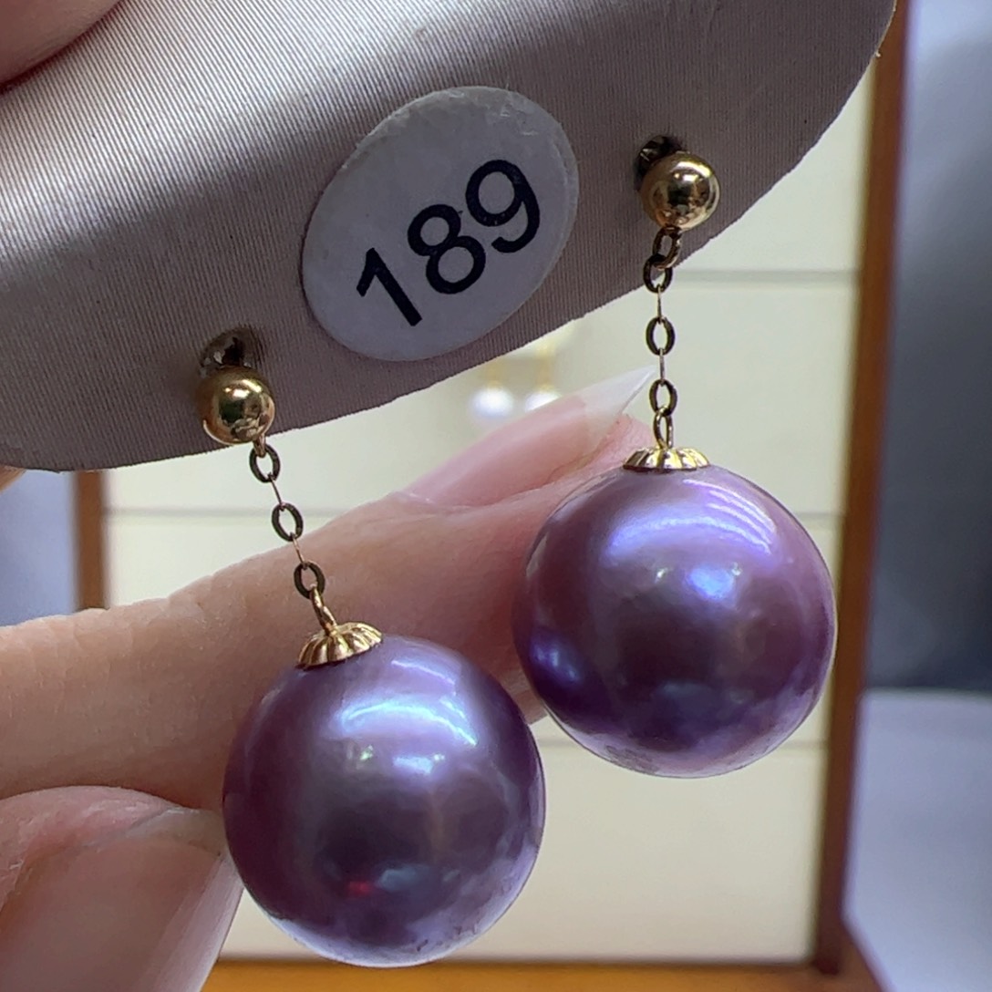 淡水珍珠耳饰18K金镶嵌