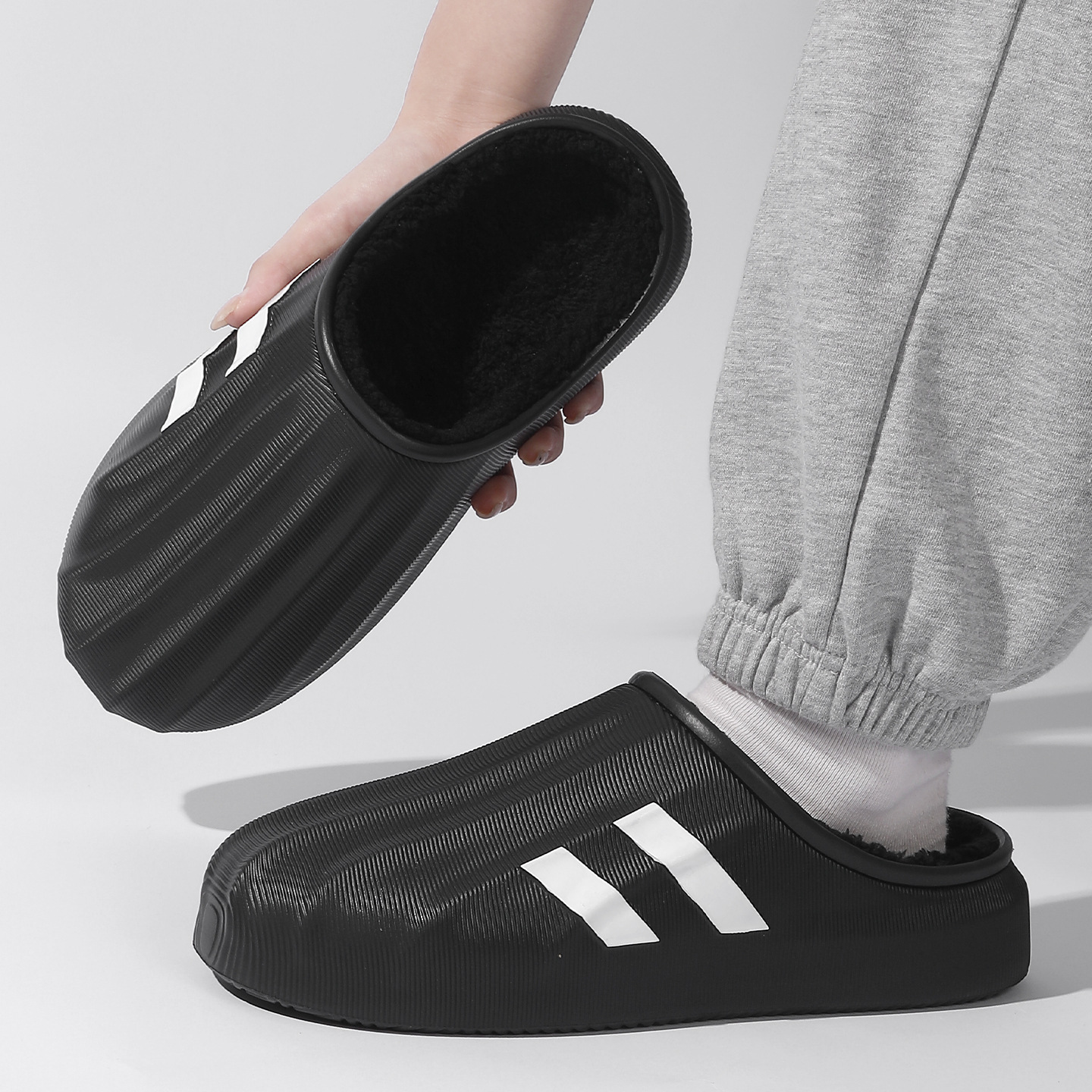 防臭家居室内厚底外穿2025新款防水男棉拖鞋秋冬天加绒保暖防滑-1