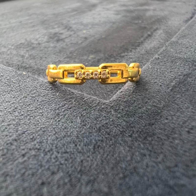 克重0.49 16号 链条6D戒指 足金999