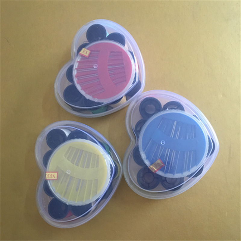 家用心型针线套装 老奶奶手缝针线盒 针线包内赠针皮尺顶针批发