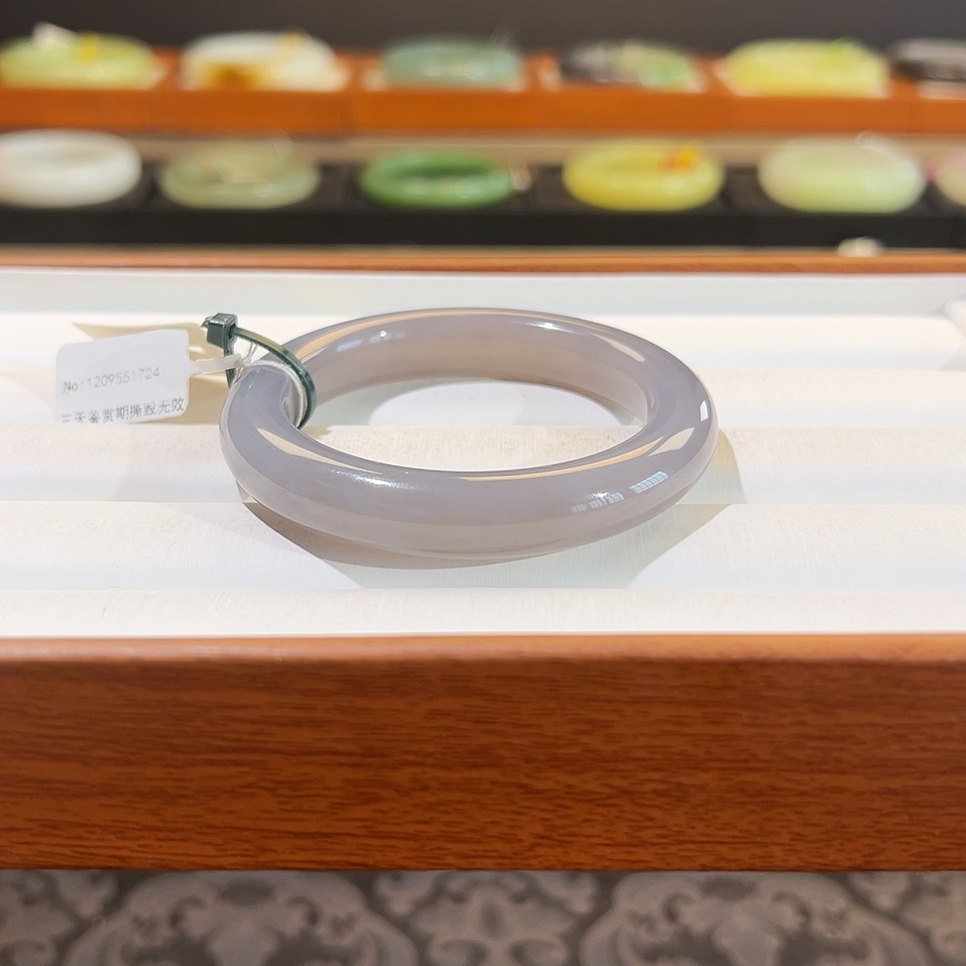 和田玉手镯未镶嵌  【烟紫】