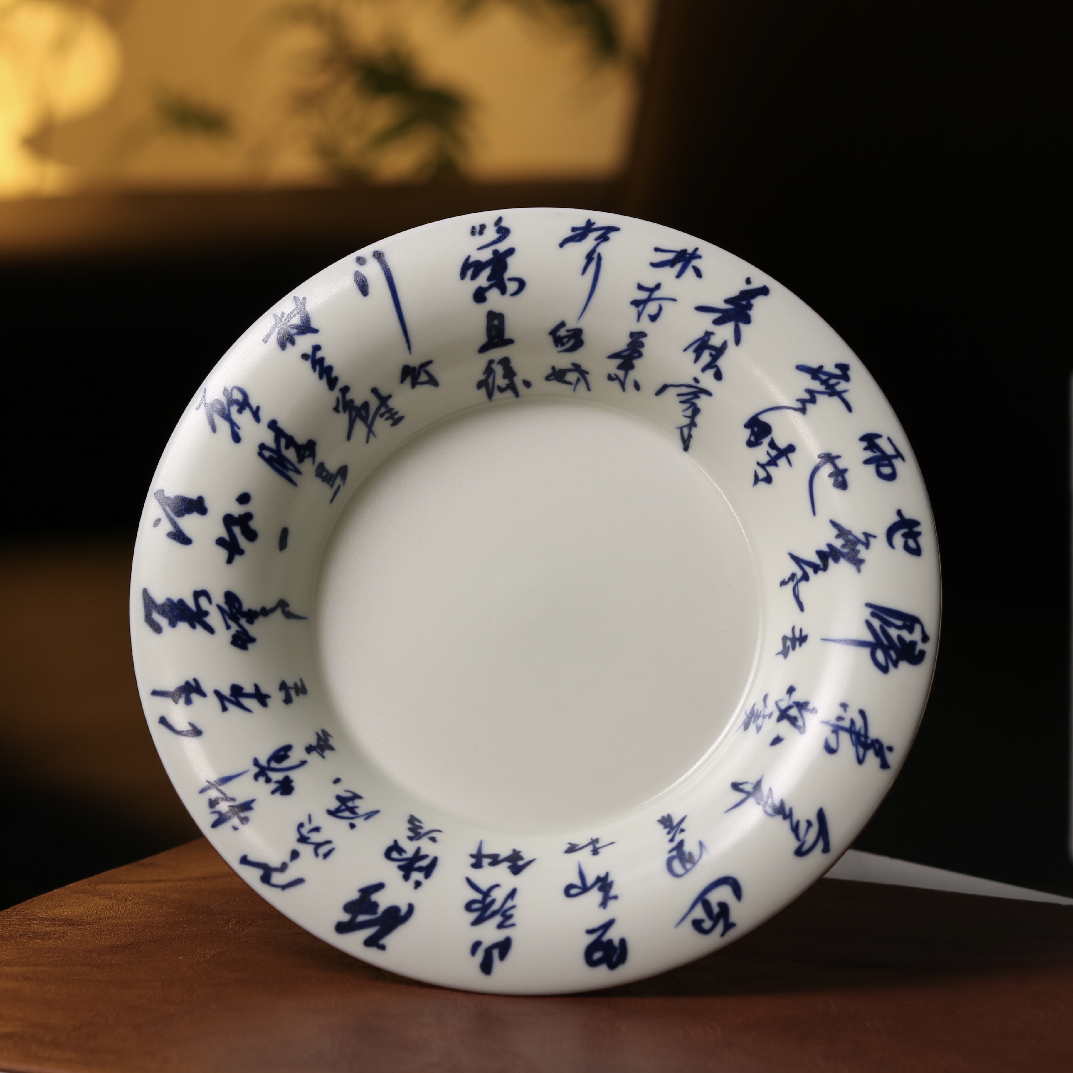 雨溪山房 景德镇乌金釉定风波手绘壶承 茶道茶具