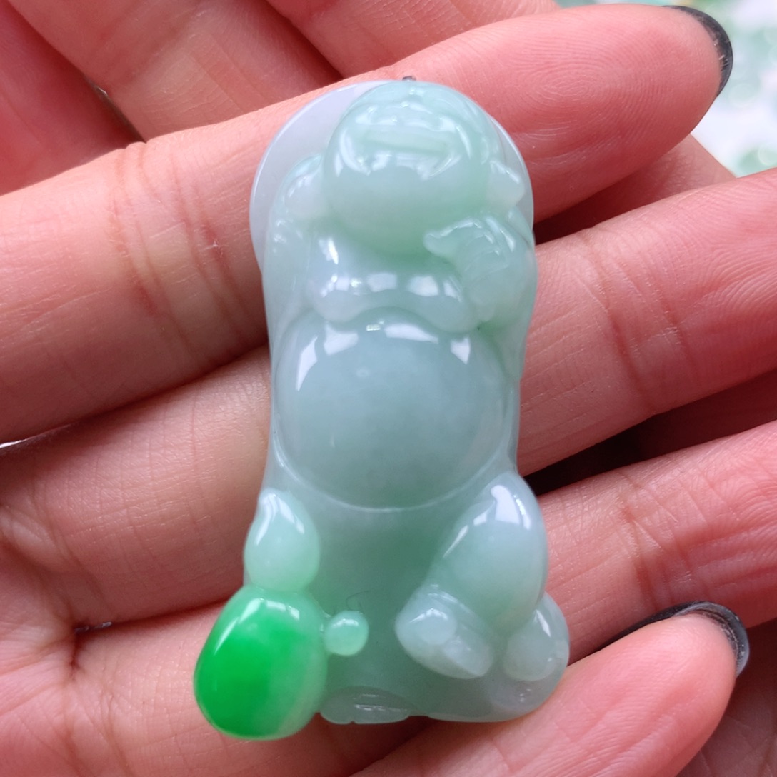 翡翠吊坠(不含链)未镶嵌站佛