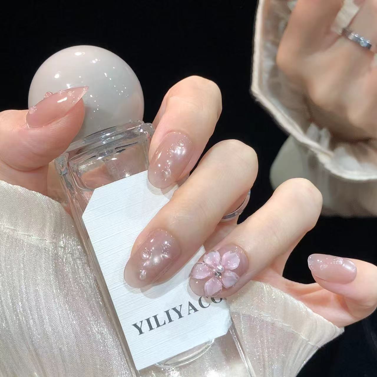 喵公子【冰糖花茶】纯手工穿戴甲可拆卸美甲光疗甲