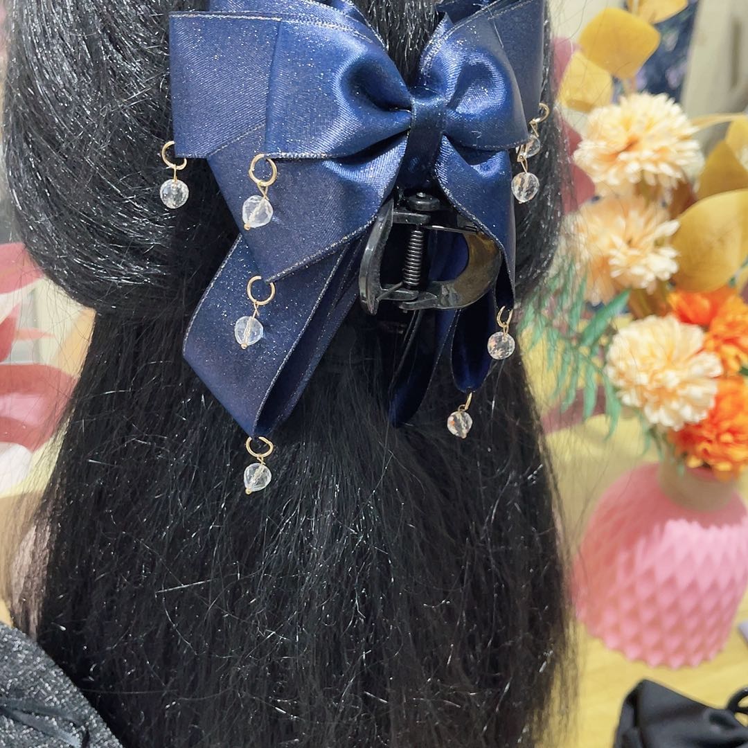 皮质铁合金蝴蝶结发夹