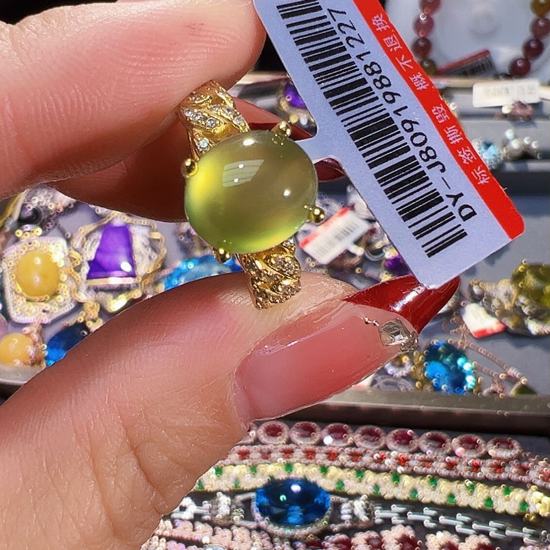 银S925镶嵌葡萄石珠宝半成品