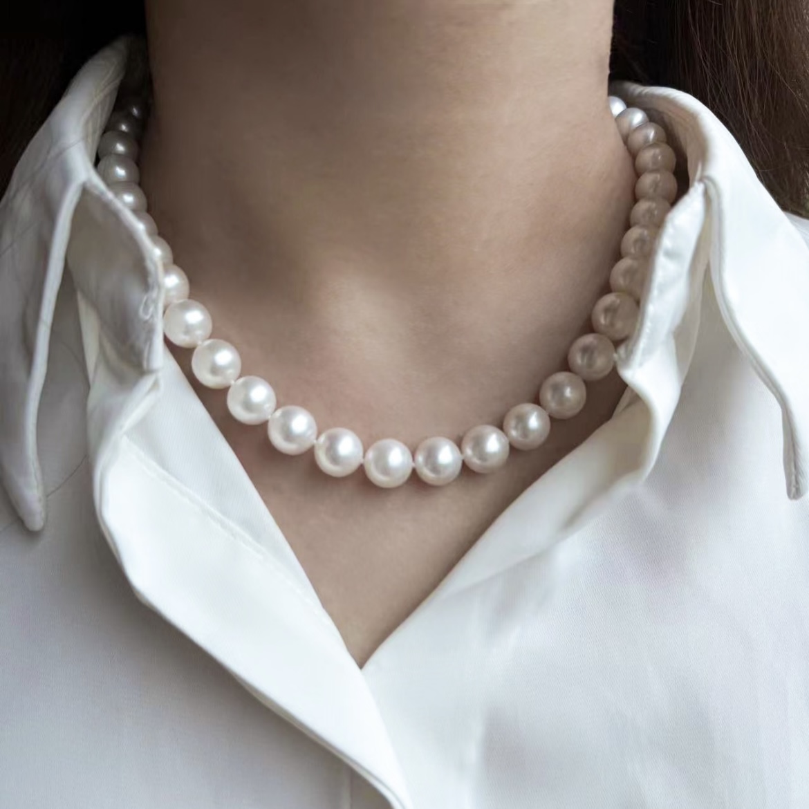 【大雪丸子】淡水爆大无核珍珠项链 10-11mm 
