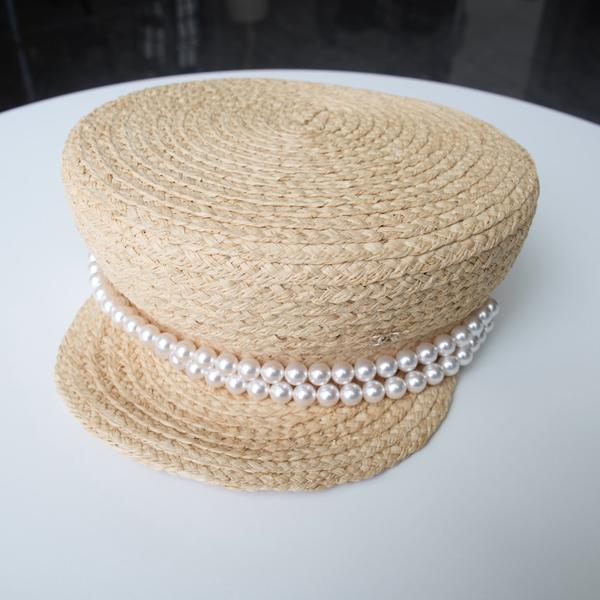 Chanel 珍珠藤编海军帽