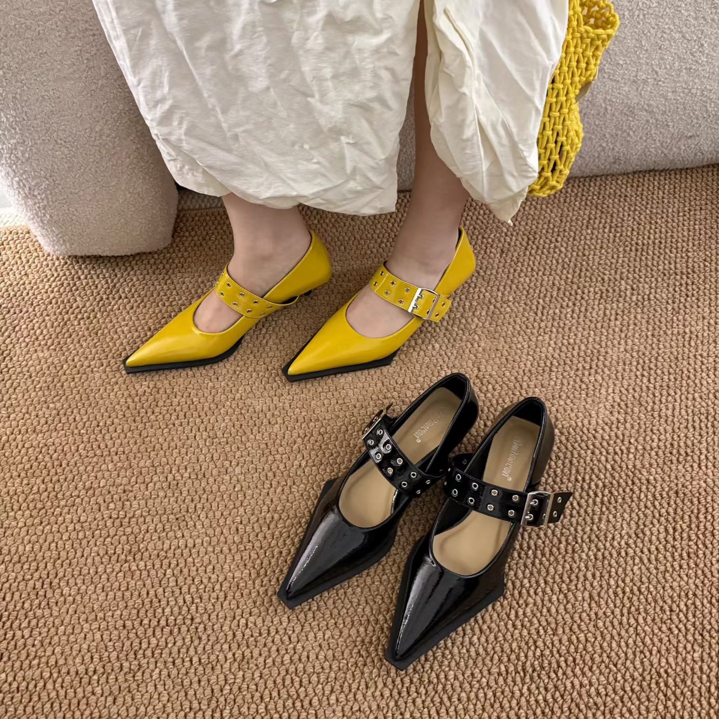 法式复古尖头浅口单鞋小众设计感时尚百搭春季新款女鞋
