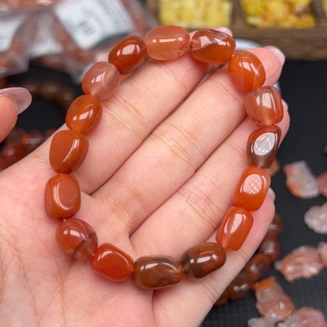 南红玛瑙未镶嵌手链