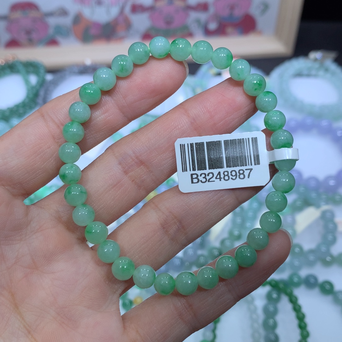 翡翠未镶嵌手链天然