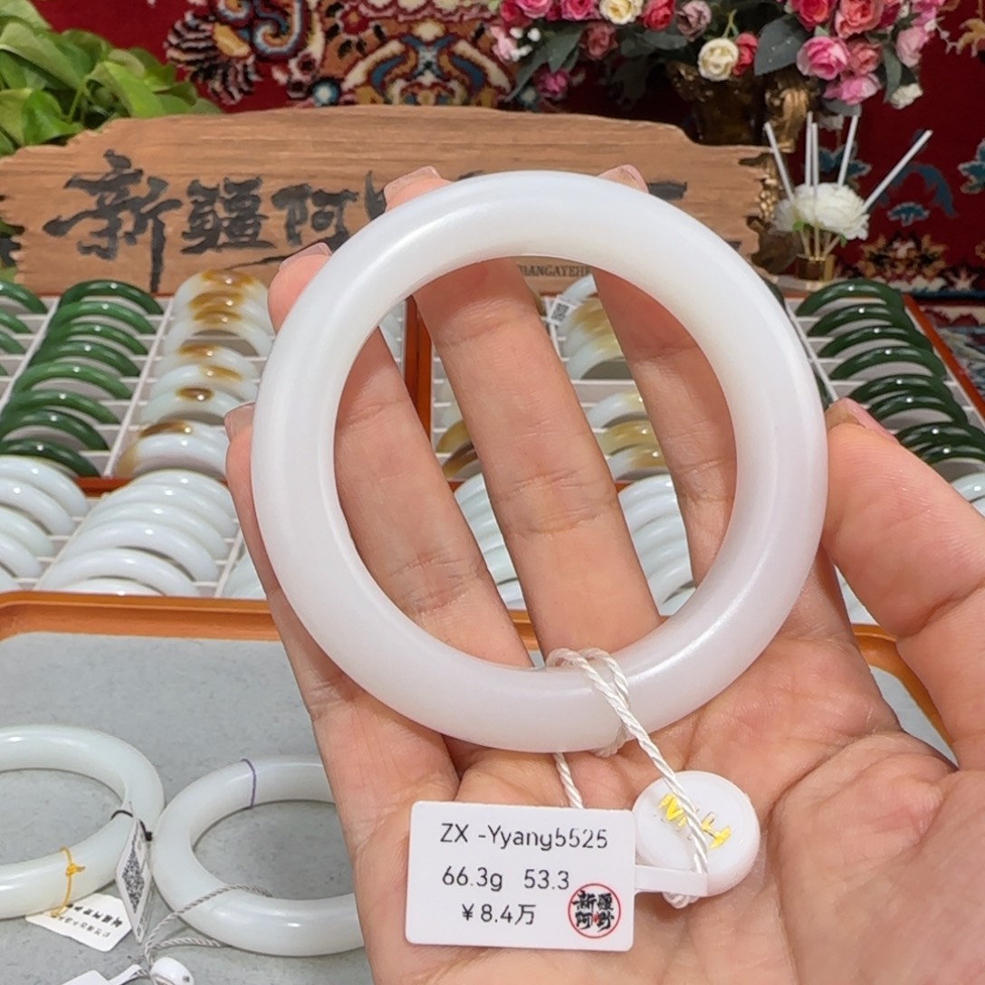 和田玉未镶嵌手镯新疆和田玉白玉手镯