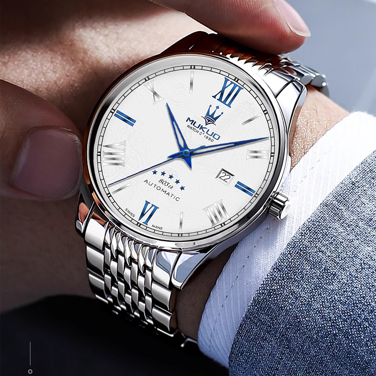 【三年只换不修 五年质保】官方正品长城百年限定款夜光防水腕表