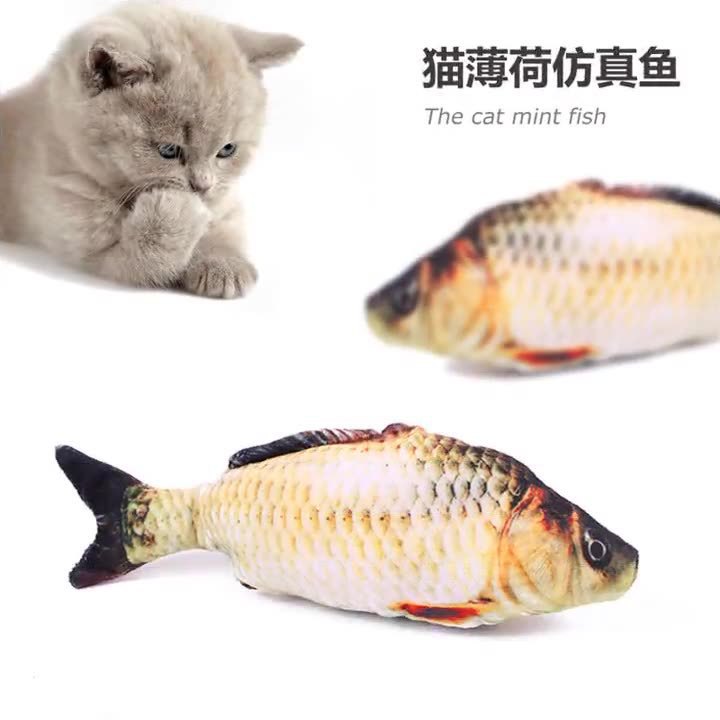猫玩具猫薄荷小鱼逗猫棒耐啃咬自嗨仿真逗猫玩具磨牙宠物必备物品