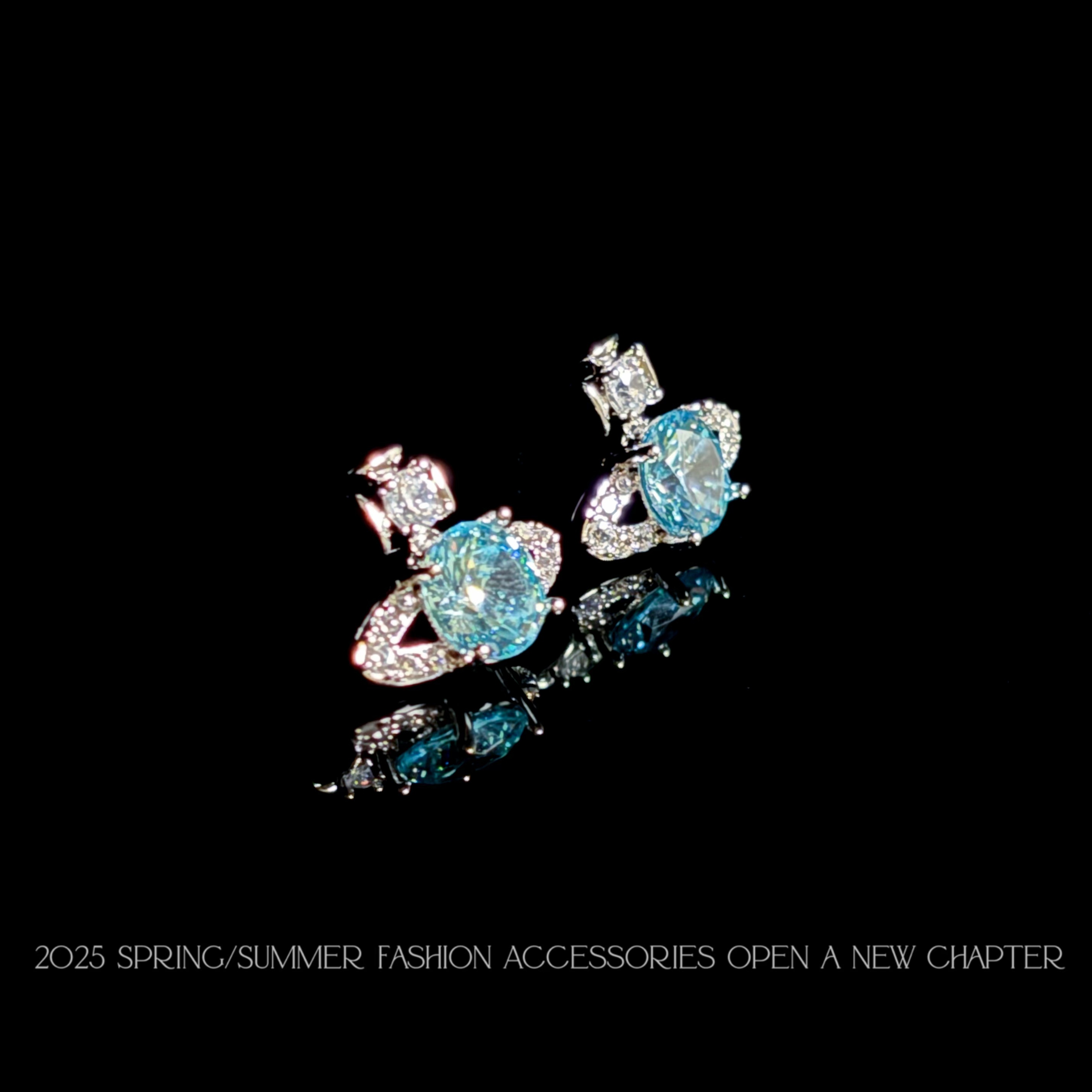 铜合金耳饰 镀k金 2025款C6294【魔幻环星蓝】BEIYING MUMU 耳钉