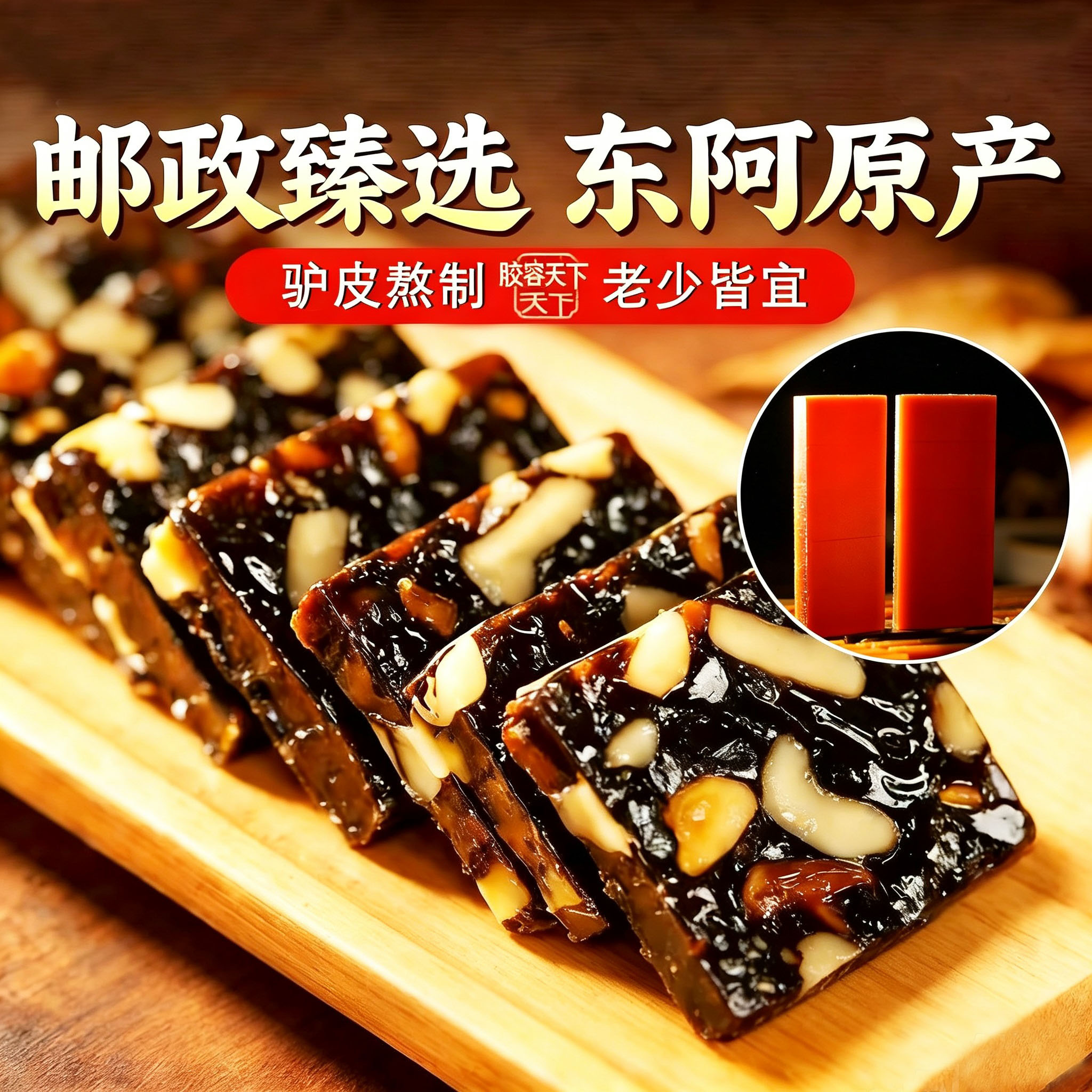 东阿正宗阿胶糕【一盒一斤500g/盒】胶容天下品牌工厂直发正品东澳商品图