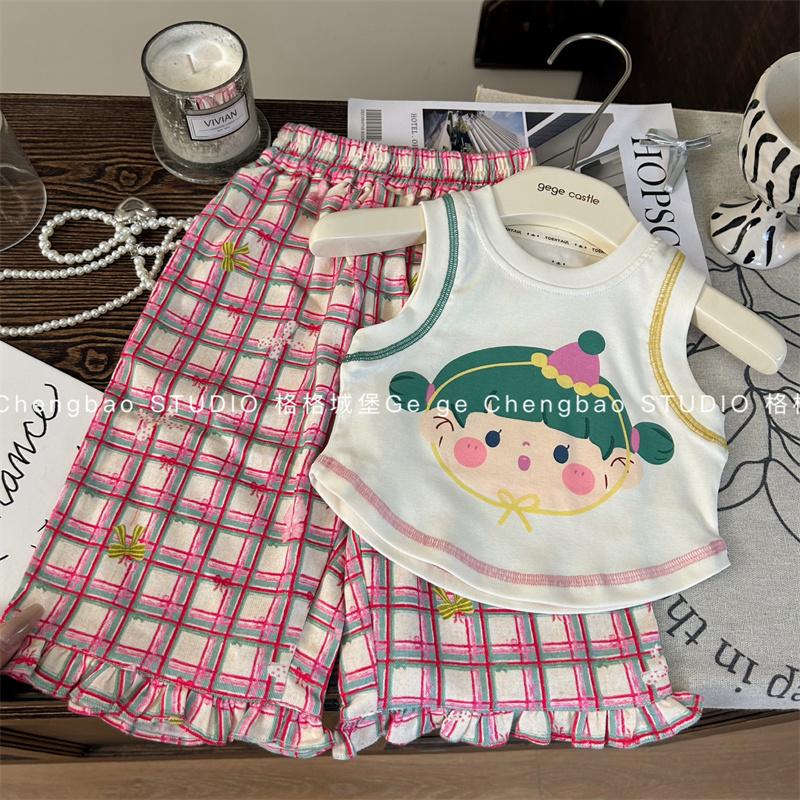 女童夏装套装2025新款洋气韩版女宝宝时髦夏季两件套C246