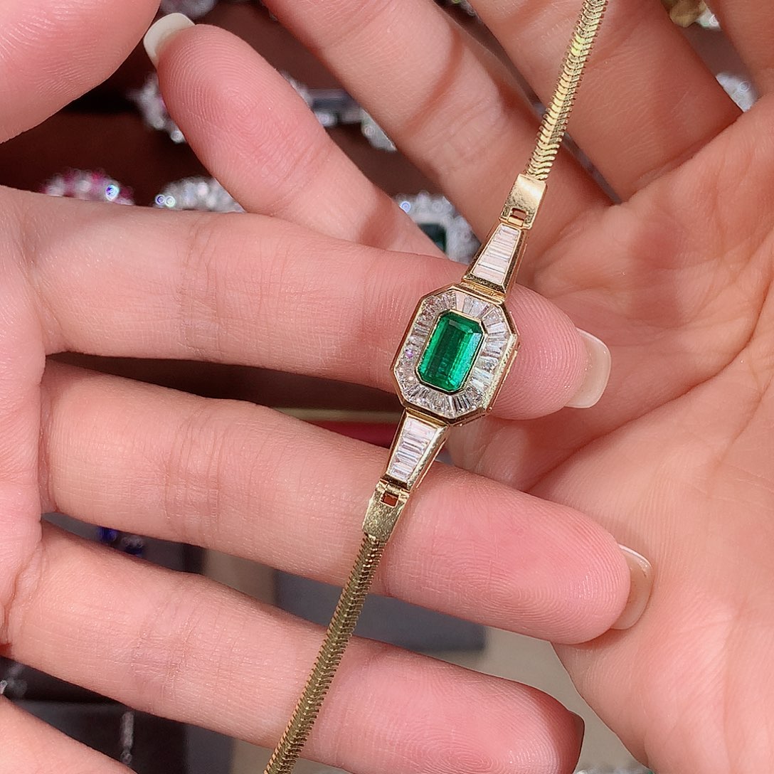 手链18K金镶嵌祖母绿0.76ct