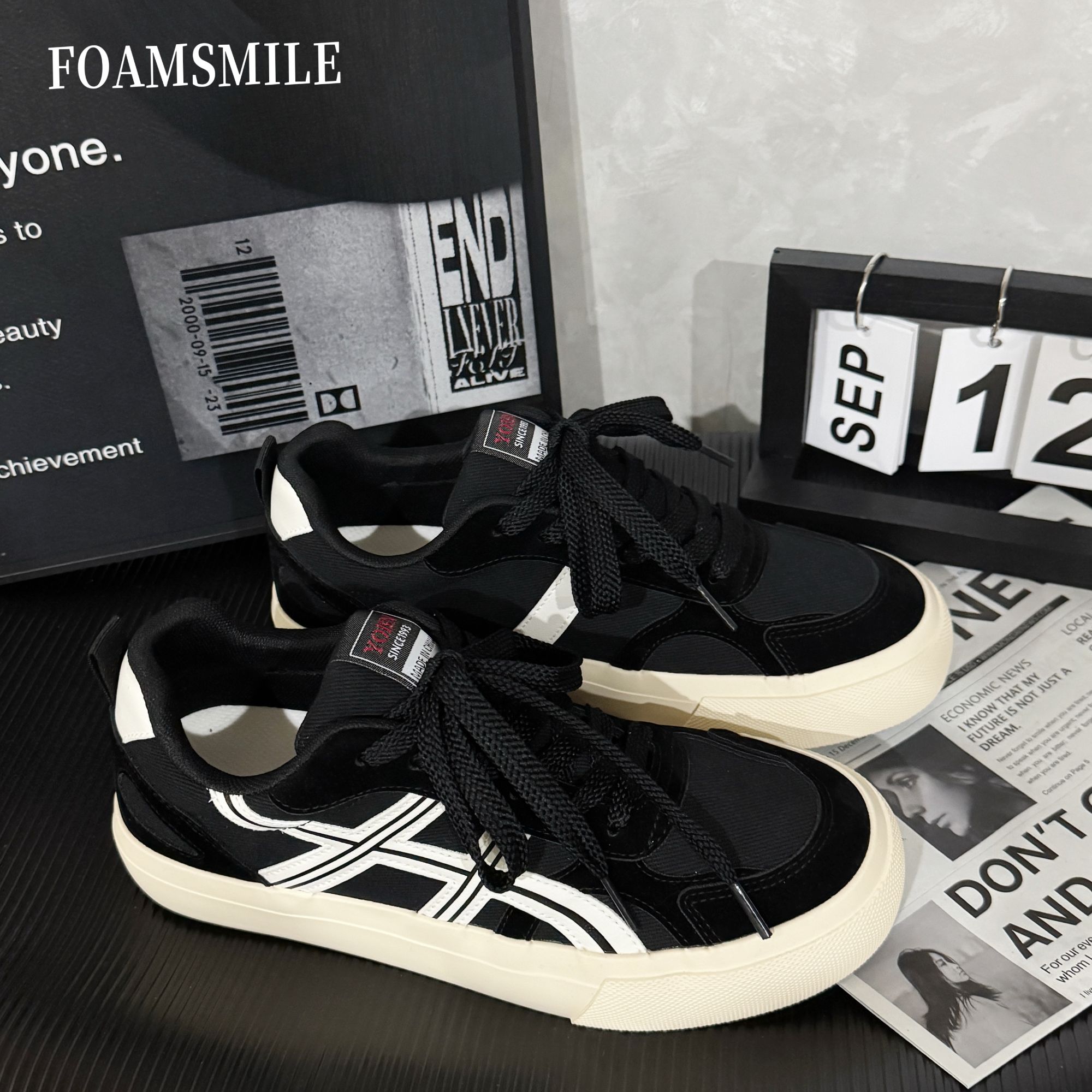  Foam smile | 秋季新品酷酷男孩干净潮男休闲板鞋运动鞋耐磨