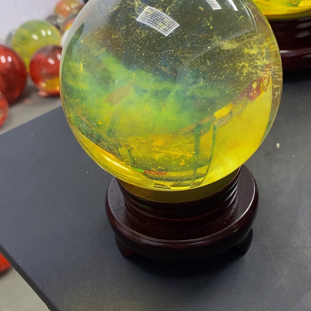 A***然石材11.5厘米黄水摆件