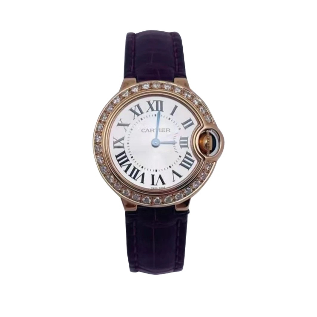 99新 Cartier/卡地亚 蓝气球W6900256 28玫瑰金后钻石英名表 单表