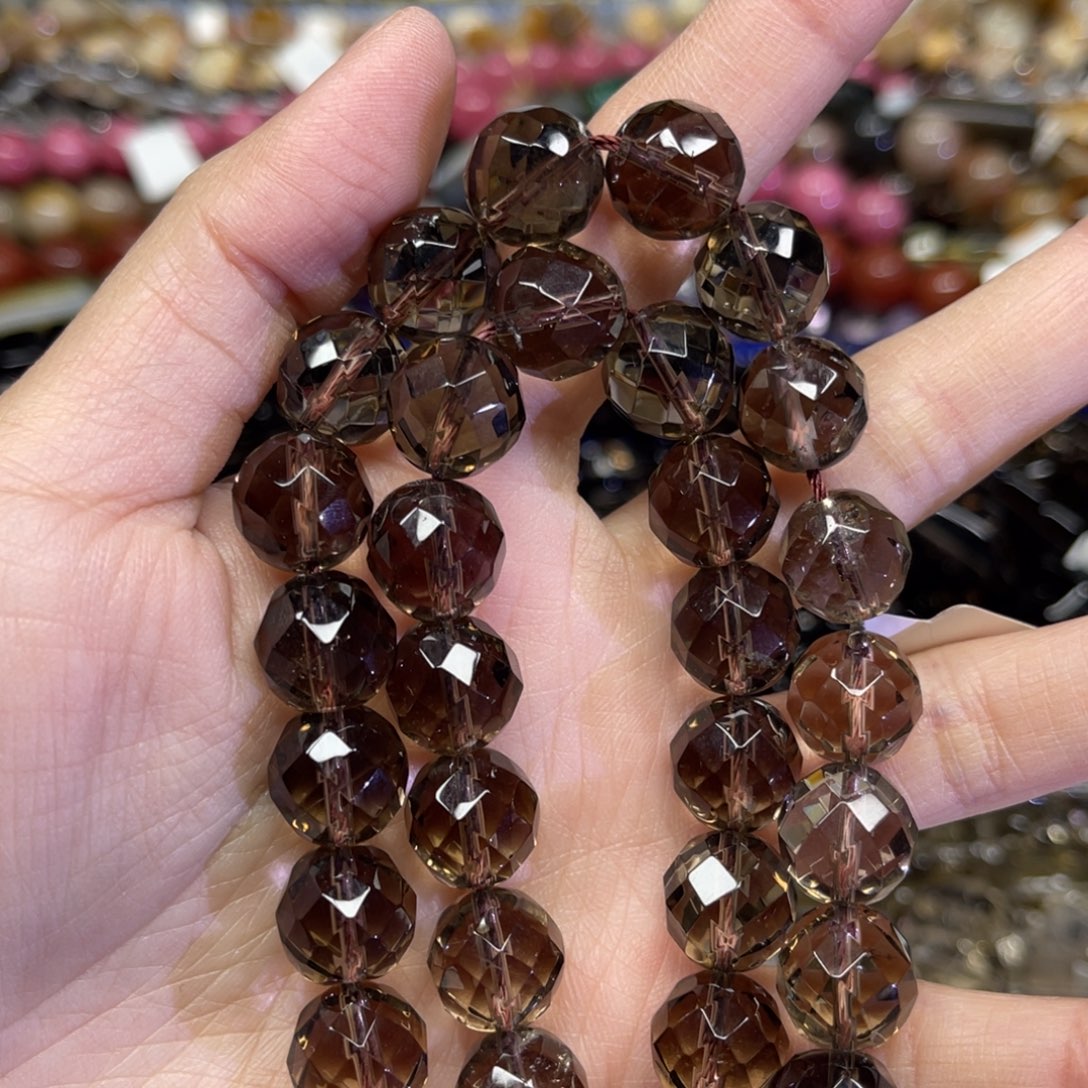 玛瑙/玉髓散珠茶晶卡12一条