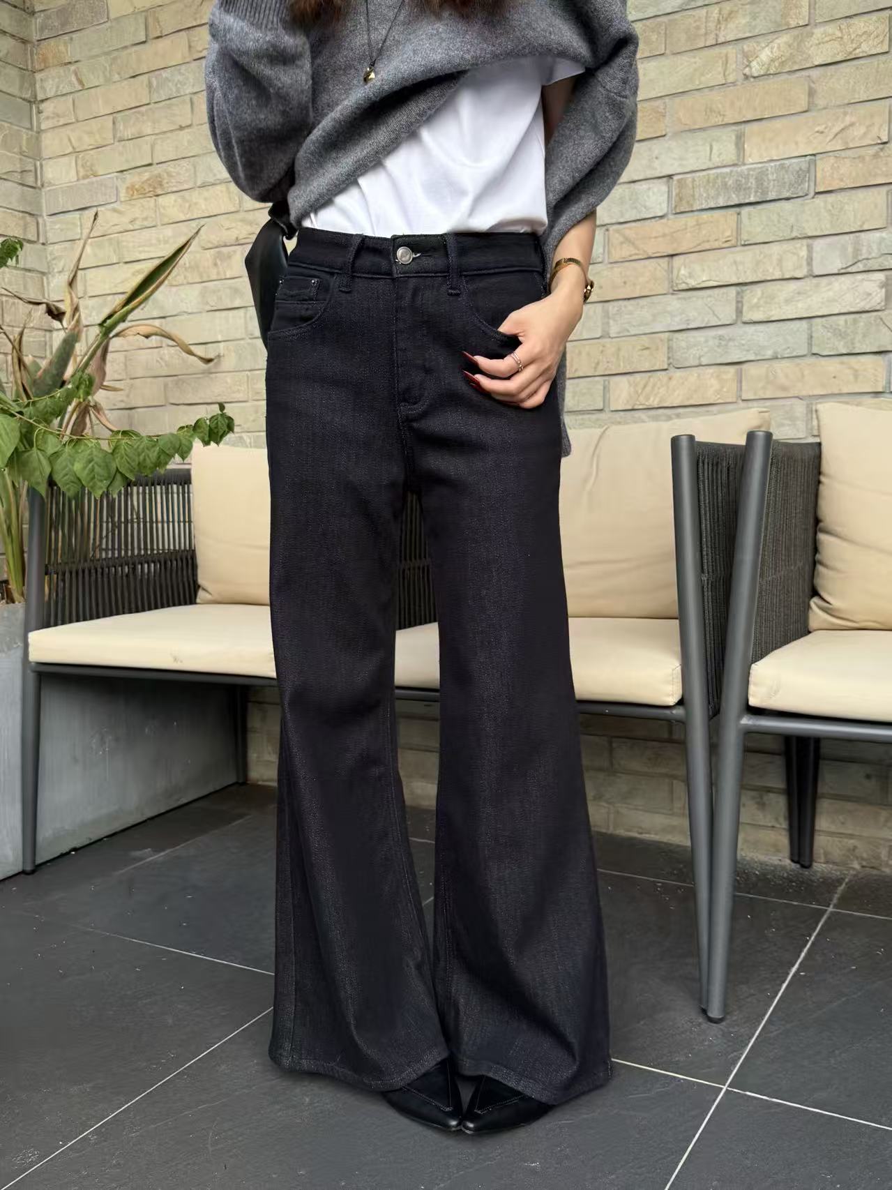 媛媛家百搭时尚牛仔裤11179显瘦高腰秋冬微喇