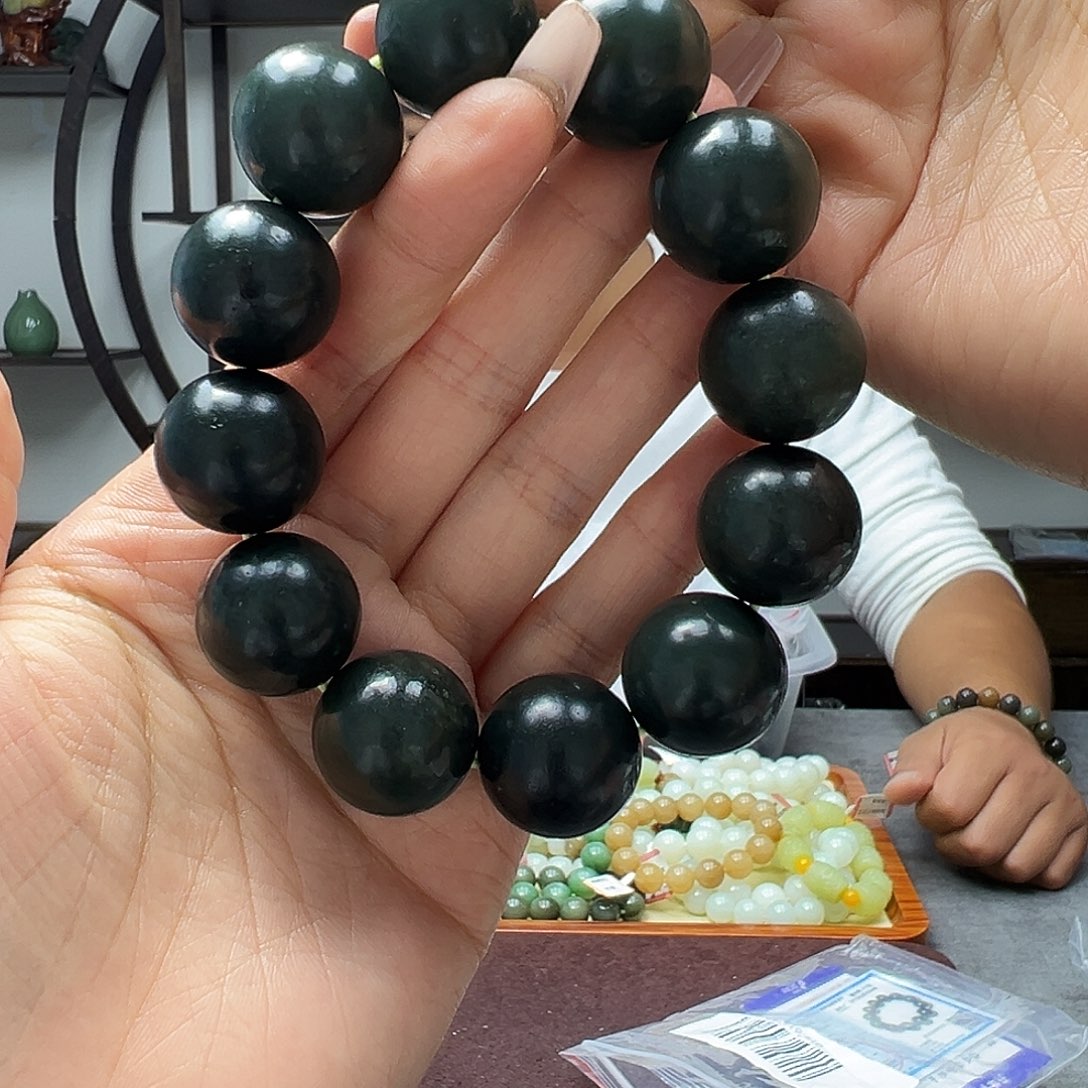 和田玉未镶嵌手链20且末瓷蓝