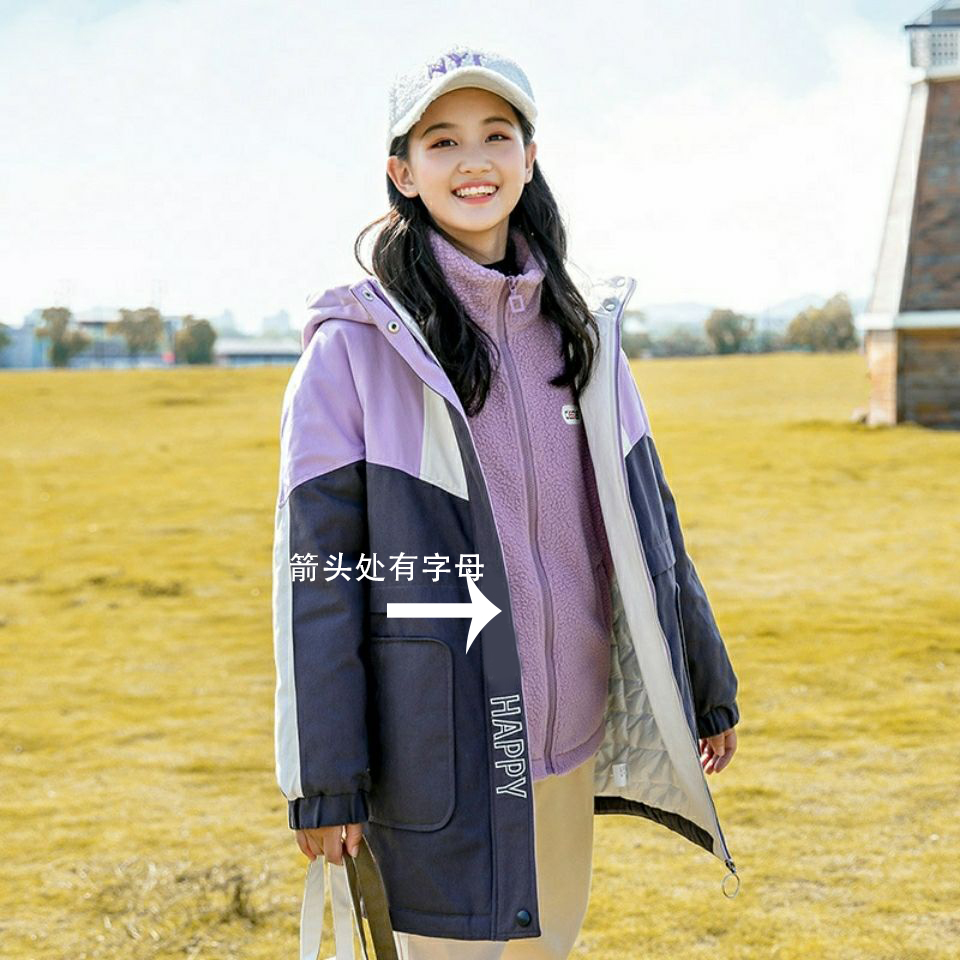 新新定制-连帽工装夹棉外套撞色复古潮流派克棉服外套上衣250431