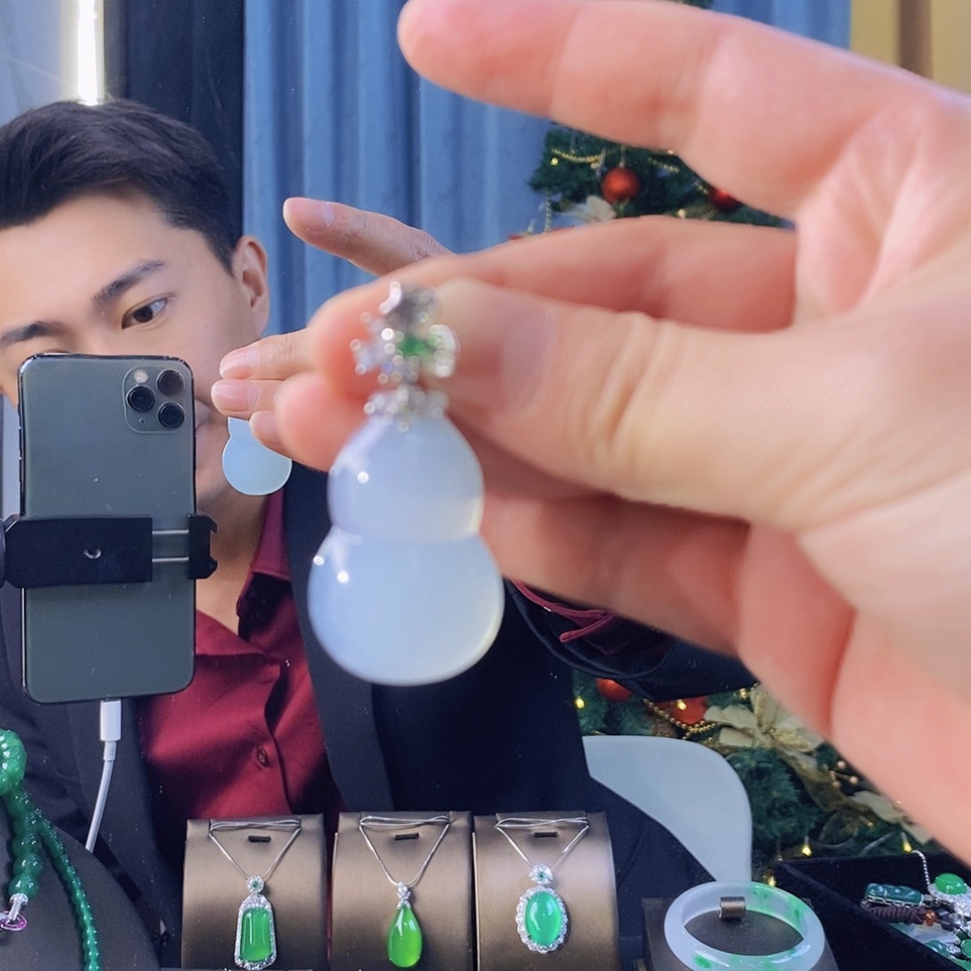 石英质玉吊坠(不含链)银S925镶嵌