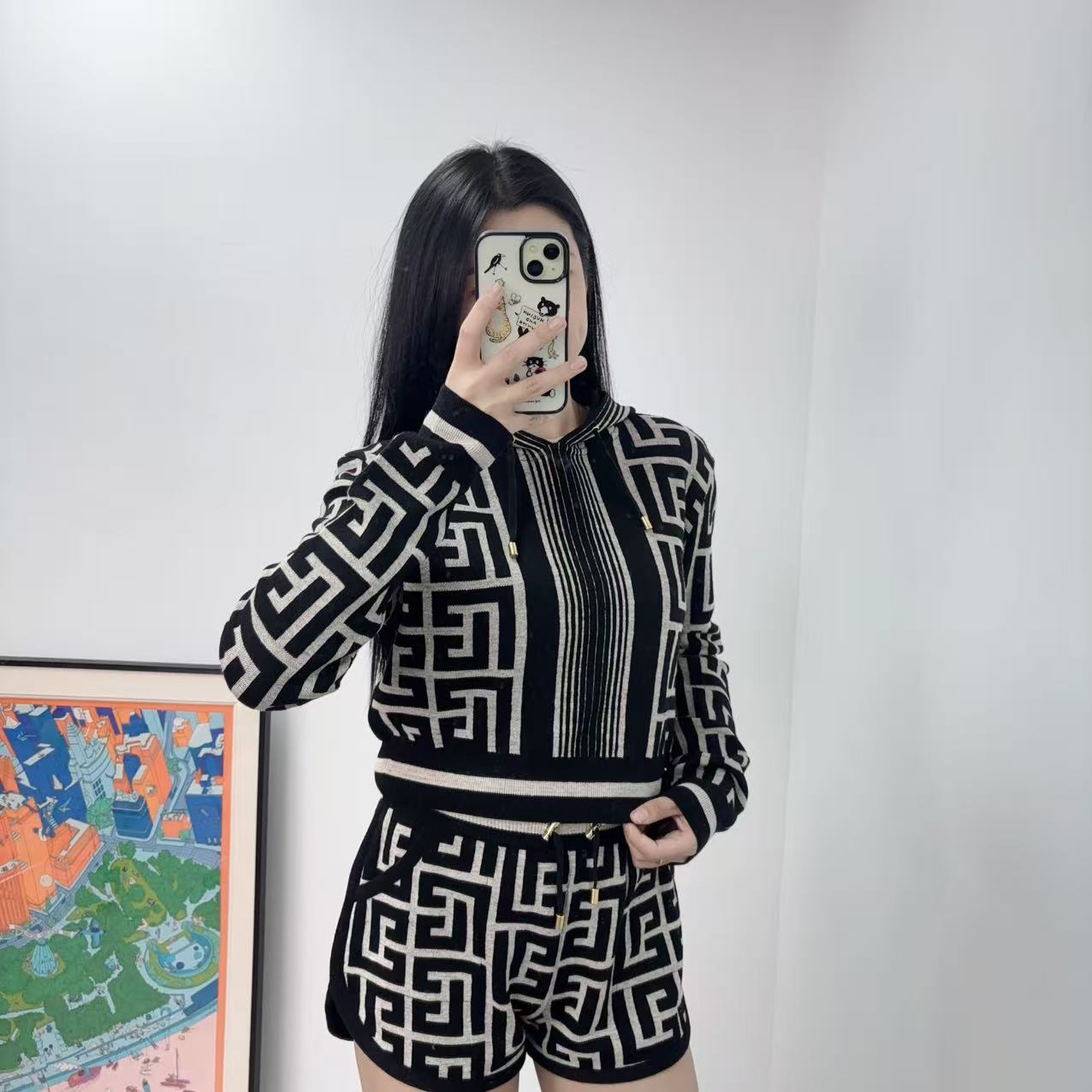 95新 BALMAIN/巴尔曼 套装黑白印花/251208VHH7S04