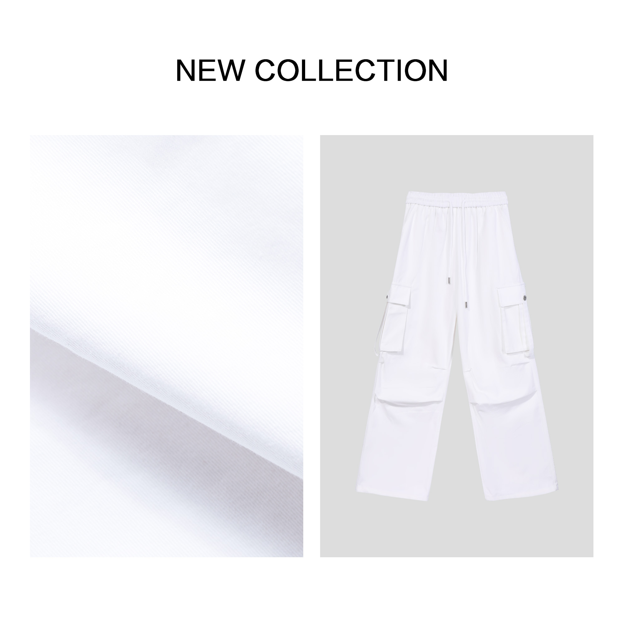 【小依专享】K1F38022B 女士纯白百搭工装裤-8022