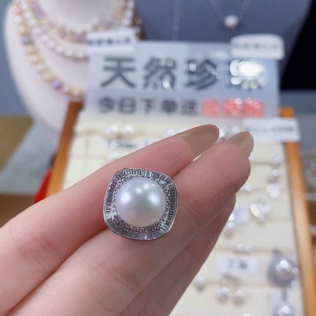 淡水珍珠耳饰银S925镶嵌