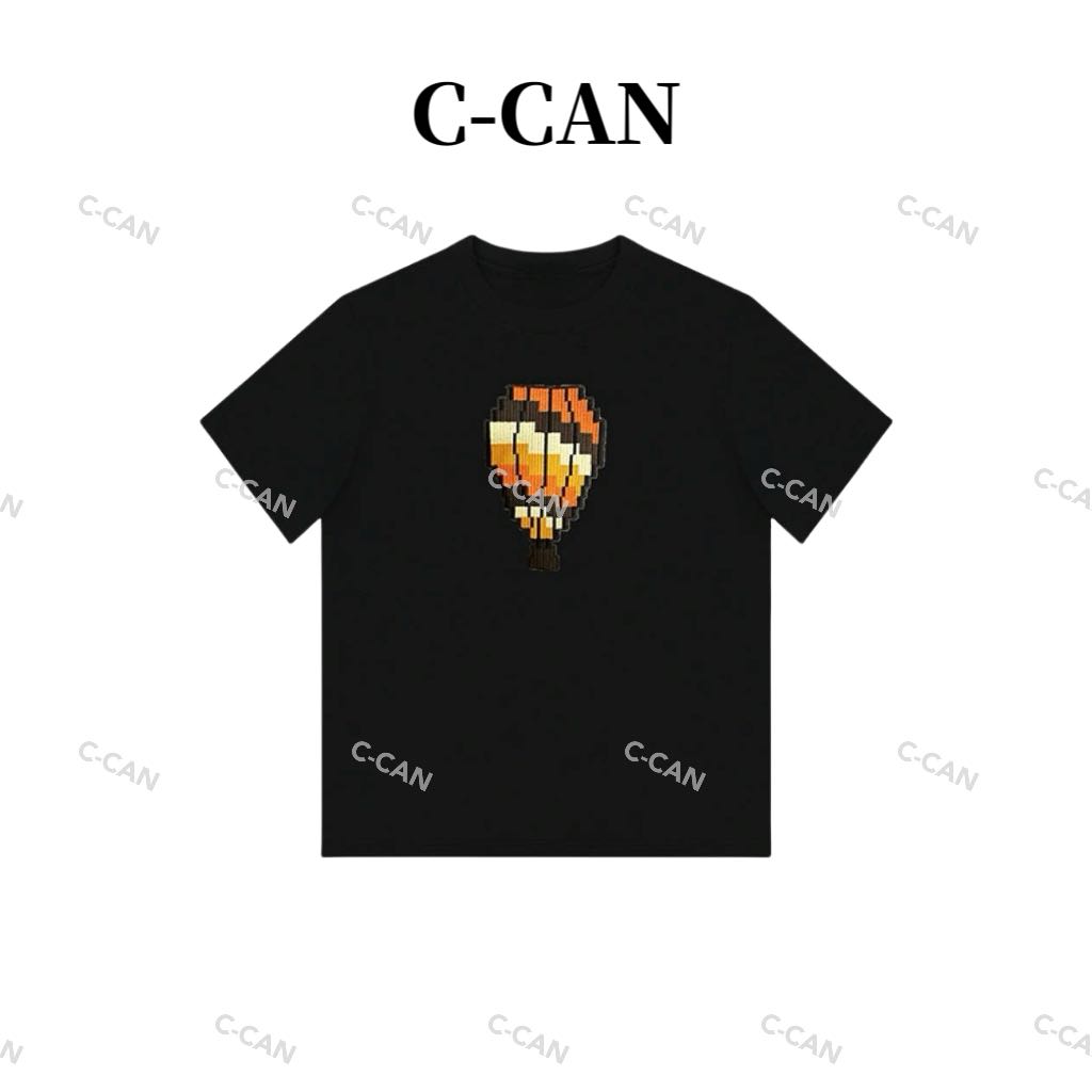 【刺绣热气球】2025新款韩版风时尚设计感正肩短袖T恤女款时尚百搭