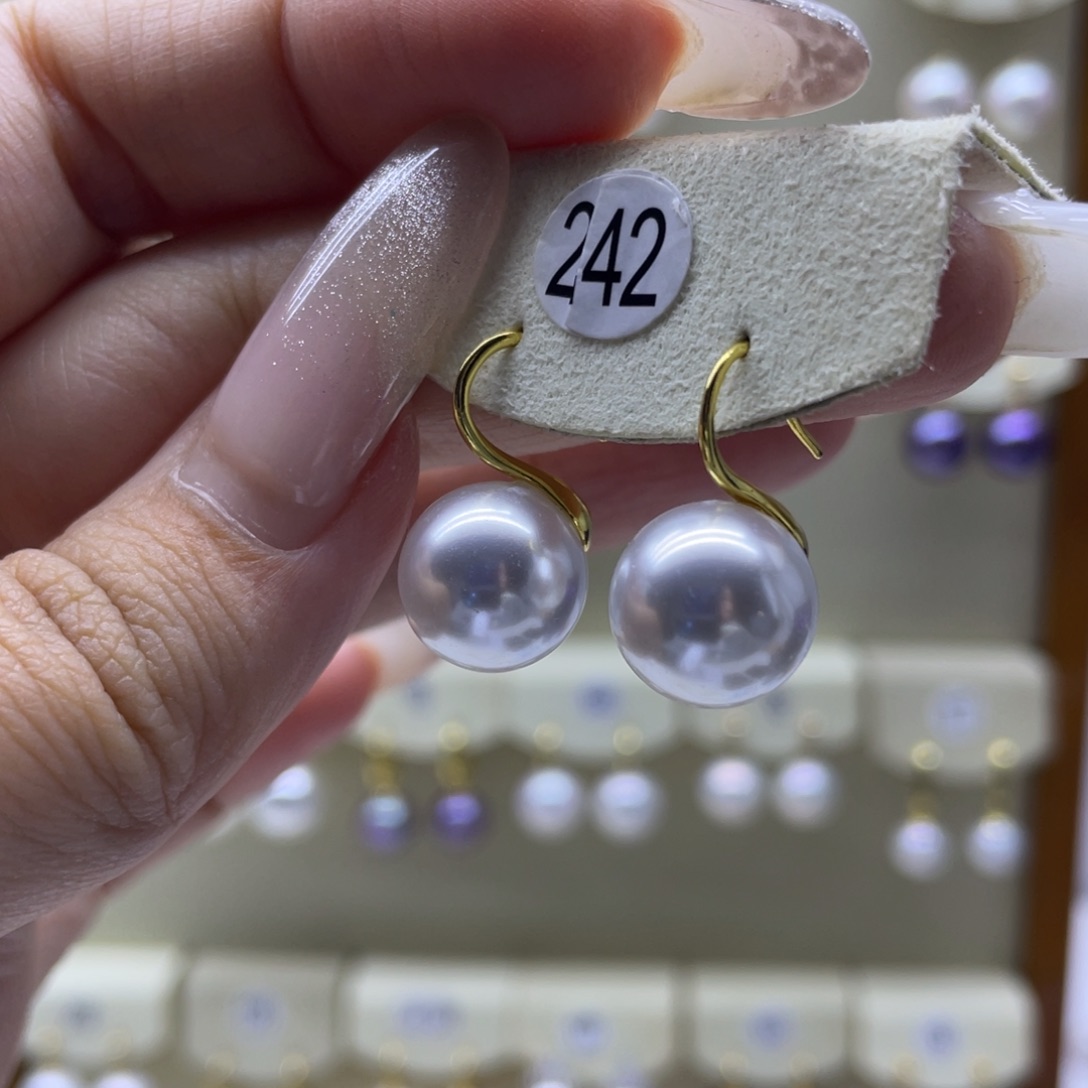 淡水珍珠耳饰银S925镶嵌
