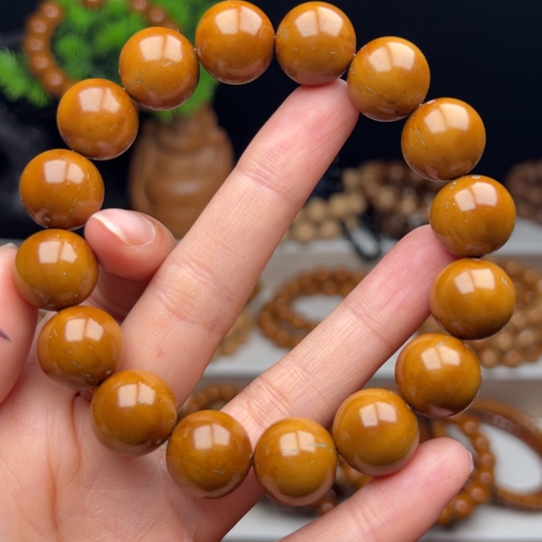 ****️紫金鼠手串卡14.8半实心光珠