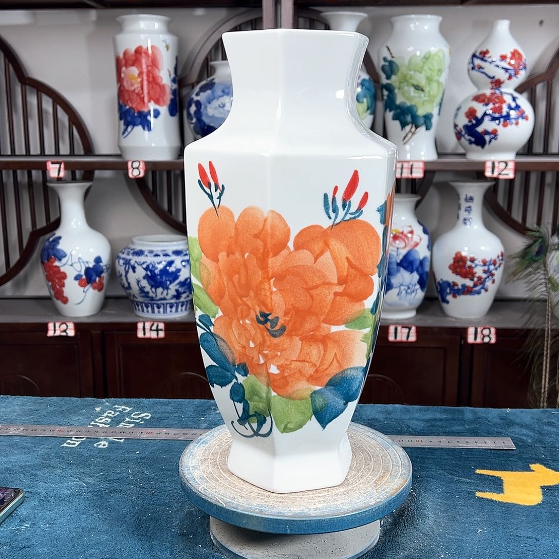 摆件景德镇陶瓷6黄牡