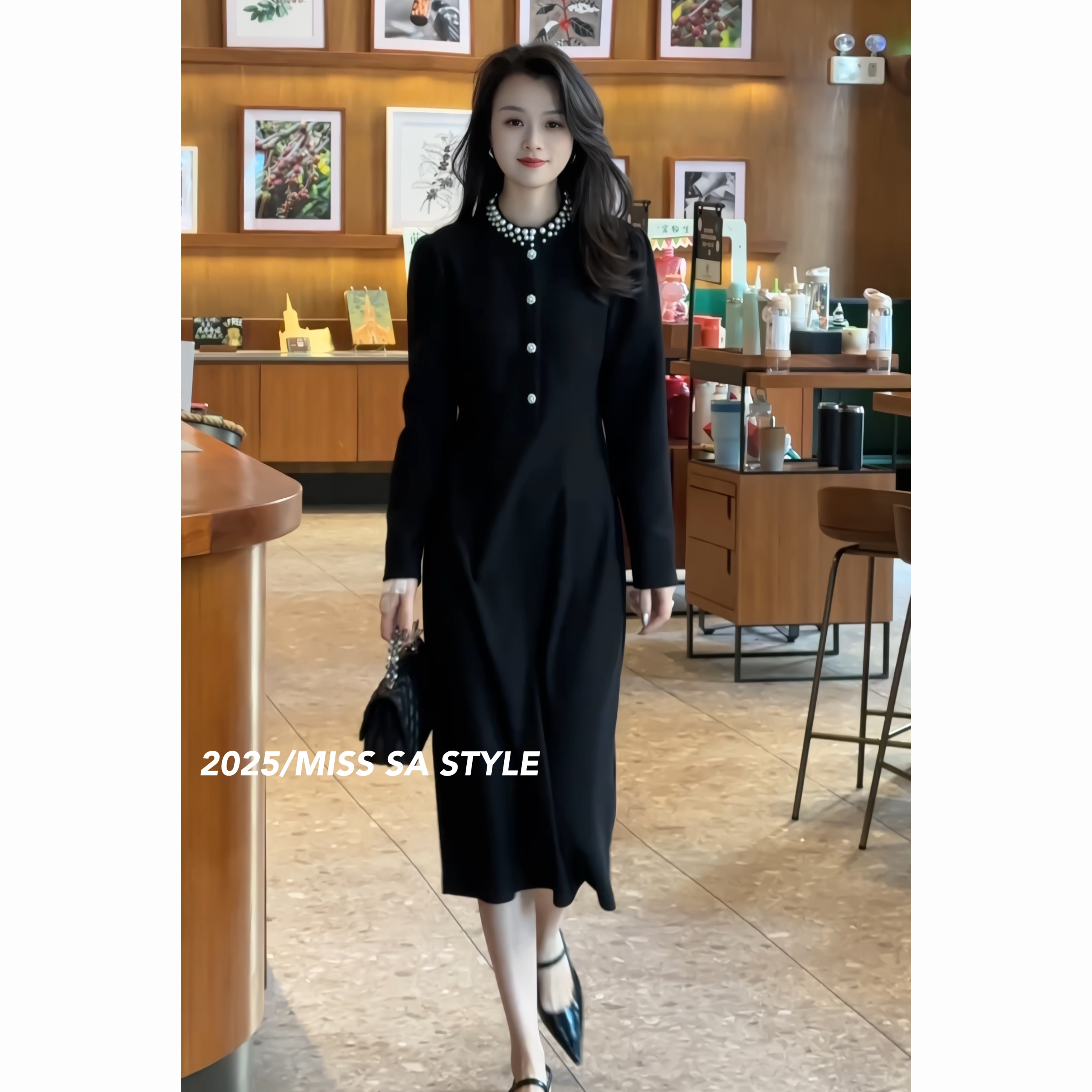 MISS SA 早春新款法式赫本气质轻奢高级千金感显瘦连衣裙25028211