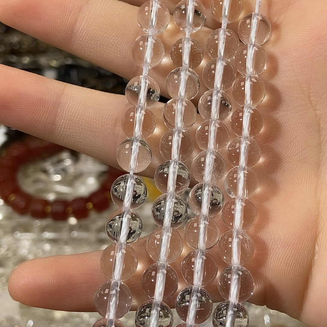 珠宝半成品银S925镶嵌紫晶净体白水晶卡8